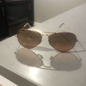 Ray ban mirrored brown pink metal aviators